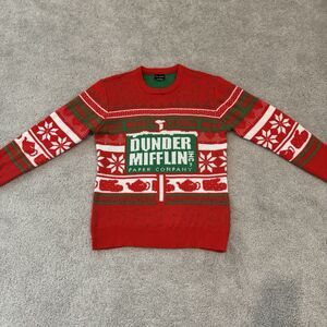 The Office Dunder Miffin Red Christmas Ugly Sweater Size M